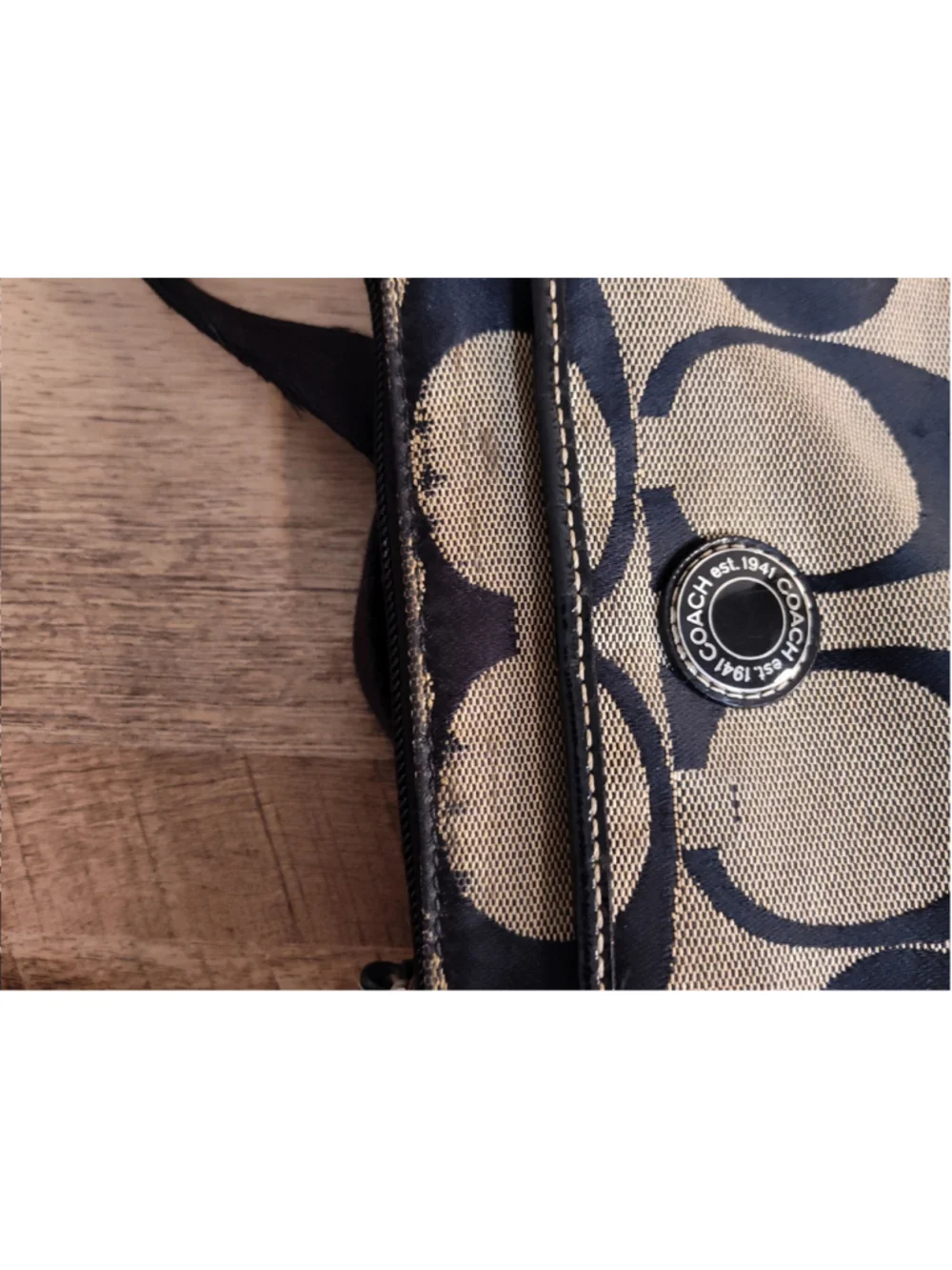Women's Coach Crossbody Bag One Size Black and Beige